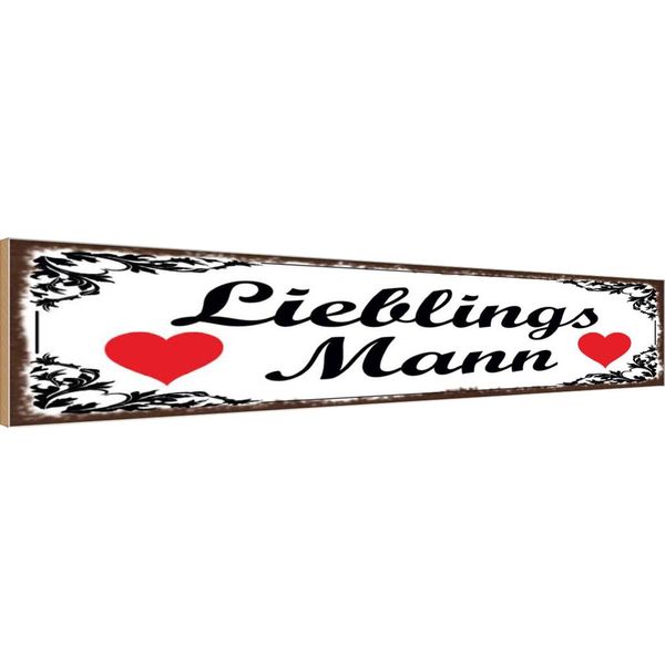 Vianmo Insegna In Legno 10X46 Cm Libelingsmann Herz-image