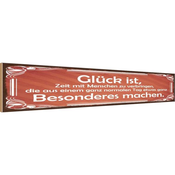 Vianmo Insegna In Legno 10X46 Cm GlüCk Aus Tag Besonderes Machen-image