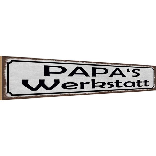 Vianmo Insegna In Legno 10X46 Cm Papas Wekstatt Familie-image