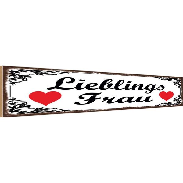 Vianmo Insegna In Legno 10X46 Cm Libelingsfrau Herz-image