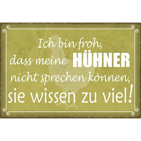 Vianmo Insegna In Legno 20X30 Cm Froh Meine HüHner Nicht Sprechen-image