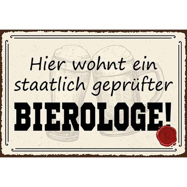 Vianmo Insegna In Legno 20X30 Cm Bier Hier Wohnt Bierologe-image