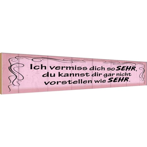 Vianmo Insegna In Legno 10X46 Cm Ich Vermiss Dich So Sehr Wie-image