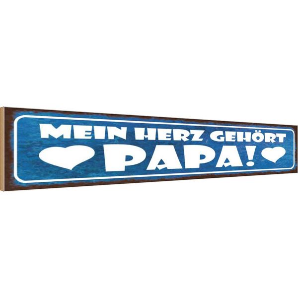 Vianmo Insegna In Legno 10X46 Cm Mein Herz GehöRt Papa-image