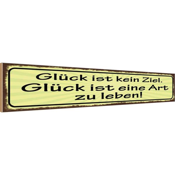 Vianmo Insegna In Legno 10X46 Cm GlüCk Kein Ziel Ist Art Zu Leben-image
