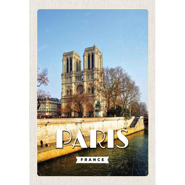 Vianmo Insegna In Legno 30X20 Cm Paris Frankreich Notre-Dame-image
