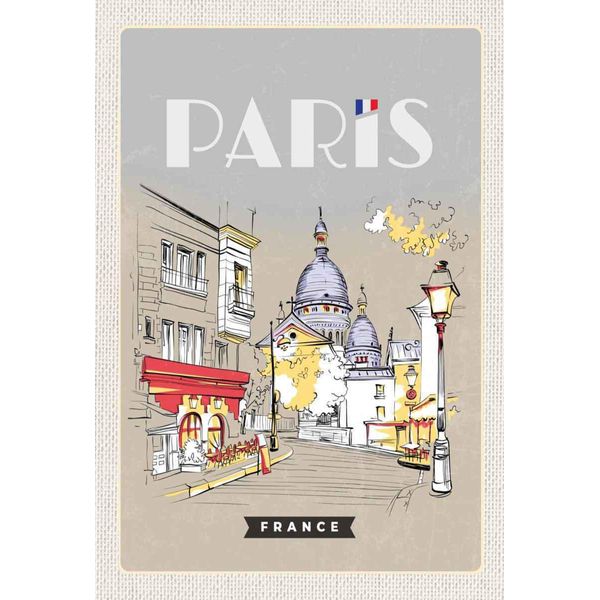 Vianmo Insegna In Legno 30X20 Cm Paris Frankreich GemäLde Stadt-image