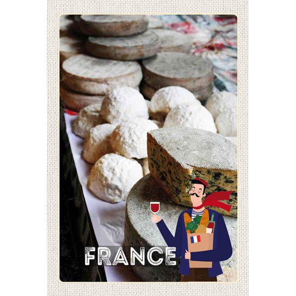 Vianmo Insegna In Legno 30X20 Cm Frankreich SchimmelkäSe Wein Essen-image