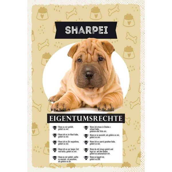 Vianmo Insegna In Legno 30X20 Cm Sharpei Eigentumsrechte-image