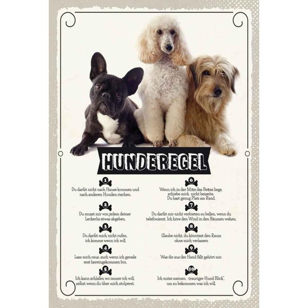 Vianmo Insegna In Legno 30X20 Cm Hunderegel Schlafen Wo Ich Will-image