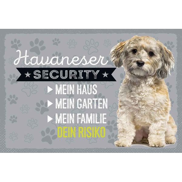 Vianmo Insegna In Legno 20X30 Cm Havaneser Security Dein Risiko-image