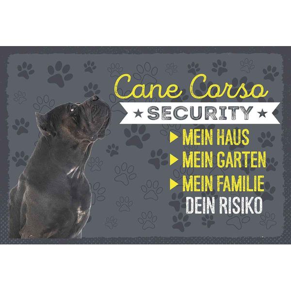 Vianmo Insegna In Legno 20X30 Cm Cane Corso Security Dein Risiko-image