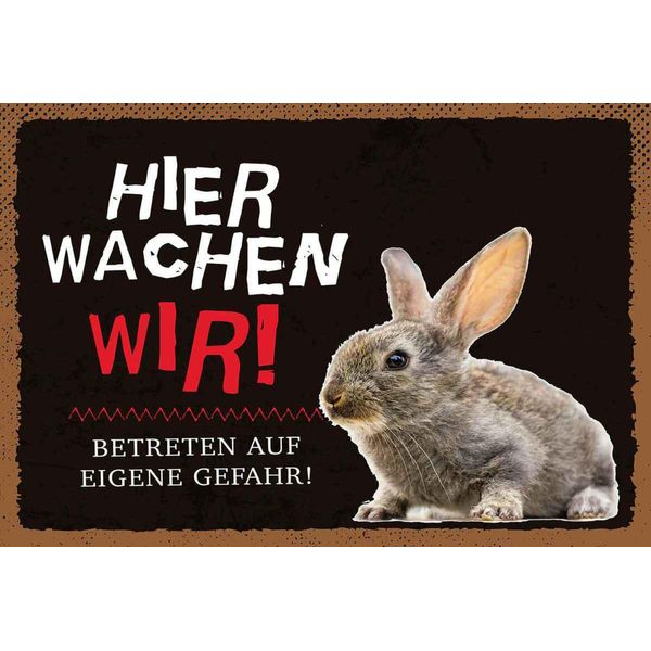Vianmo Insegna In Legno 20X30 Cm Tiere Hase Hier Wachen Wir-image