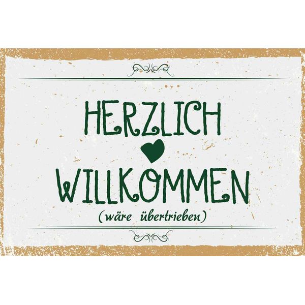 Vianmo Insegna In Legno 20X30 Cm Herzlich Willkommen WäRe üBertrieben-image