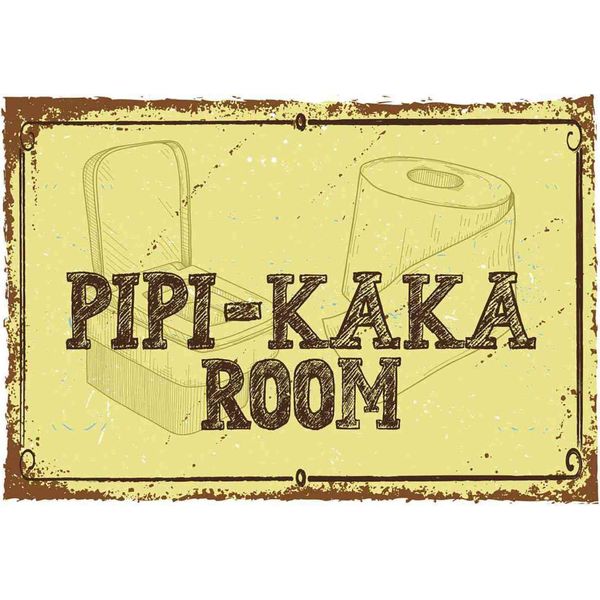 Vianmo Insegna In Legno 20X30 Cm Pipi-Kaka Room-image