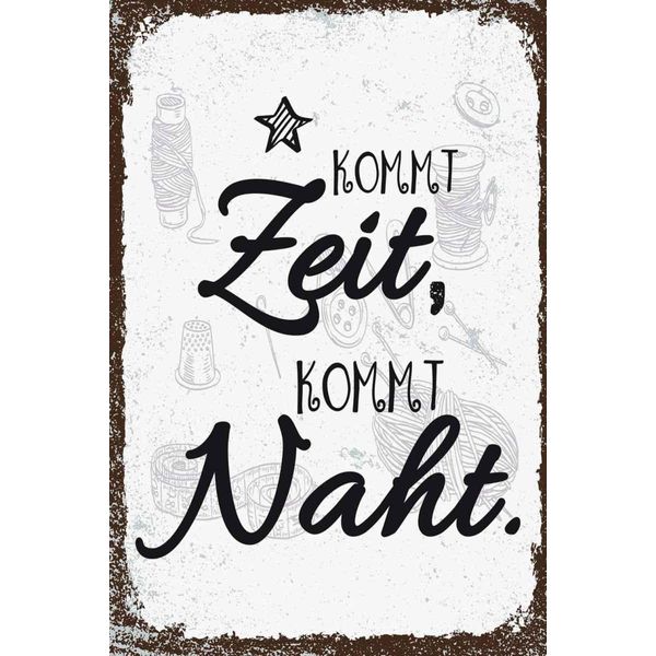 Vianmo Insegna In Legno 30X20 Cm Kommt Ziet, Kommt Naht Hobby-image