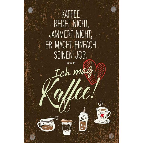 Vianmo Insegna In Legno 30X20 Cm Ich Mag Kaffee Herz-image