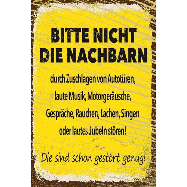 Vianmo Insegna In Legno 30X20 Cm Lustig Bitte Nicht Nachbarn StöRen-image