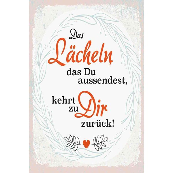 Vianmo Insegna In Legno 30X20 Cm LäCheln Kommt Zu Dir ZurüCk-image