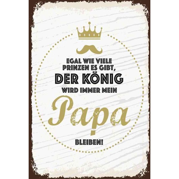 Vianmo Insegna In Legno 30X20 Cm Der KöNig Wird Immer Mein Papa-image