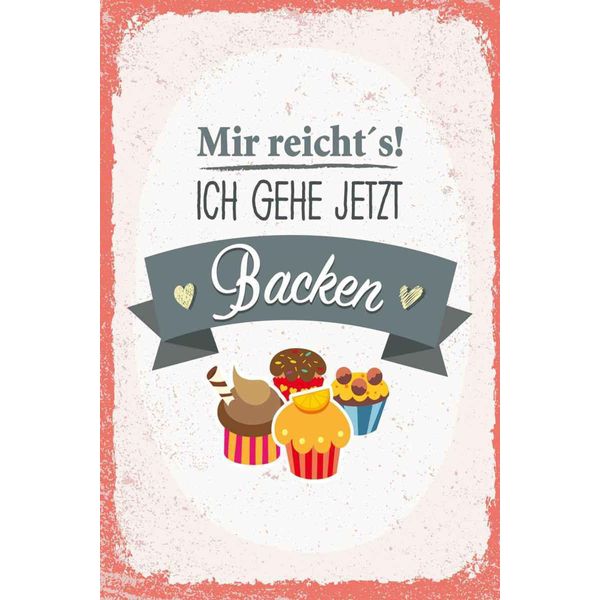Vianmo Insegna In Legno 30X20 Cm Mir Reicht`S Ich Geh Backen Rot-image