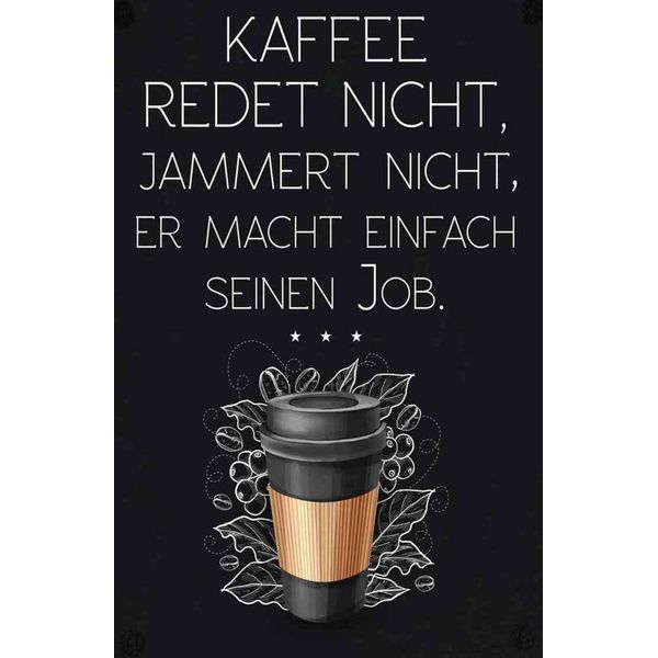 Vianmo Insegna In Legno 30X20 Cm Kaffee Redet Nicht Macht Seinen Job-image