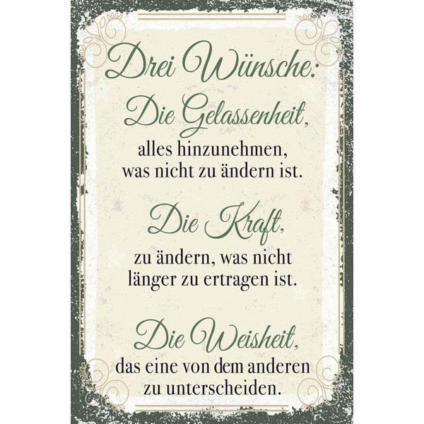 Vianmo Insegna In Legno 30X20 Cm 3 WüNsche Gelassenheit Krafrt-image