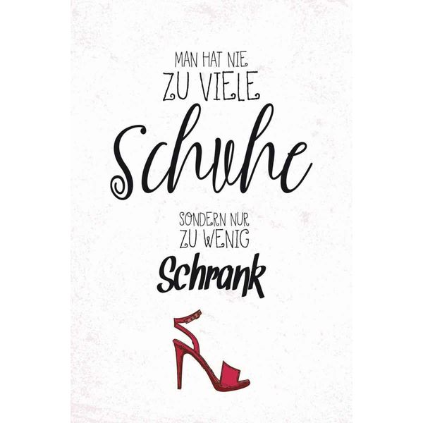 Vianmo Insegna In Legno 30X20 Cm Schuhe Nie Zu Viel Schrank Wenig-image