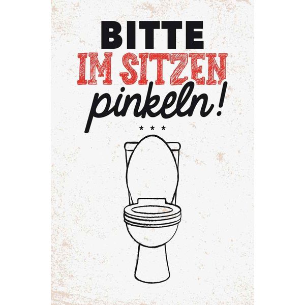 Vianmo Insegna In Legno 30X20 Cm Lustig Im Sitzen Pinkeln-image