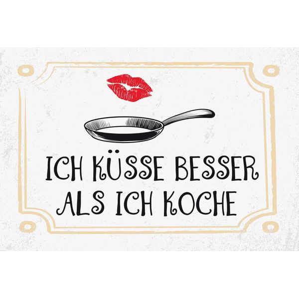 Vianmo Insegna In Legno 20X30 Cm Ich KüSse Besser Als Ich Koche-image