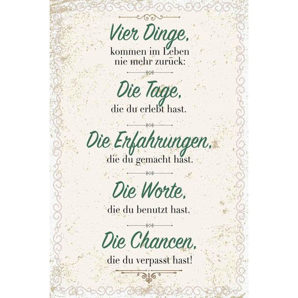Vianmo Insegna In Legno 30X20 Cm Vier Dinge Kommen Nie ZurüCk-image