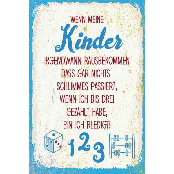 Vianmo Insegna In Legno 30X20 Cm Kinder Wenn Ich Bis Drei ZäHle-image