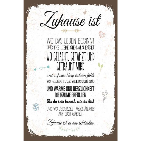 Vianmo Insegna In Legno 30X20 Cm Zuhause Ist Wo Das Leben Beginnt-image
