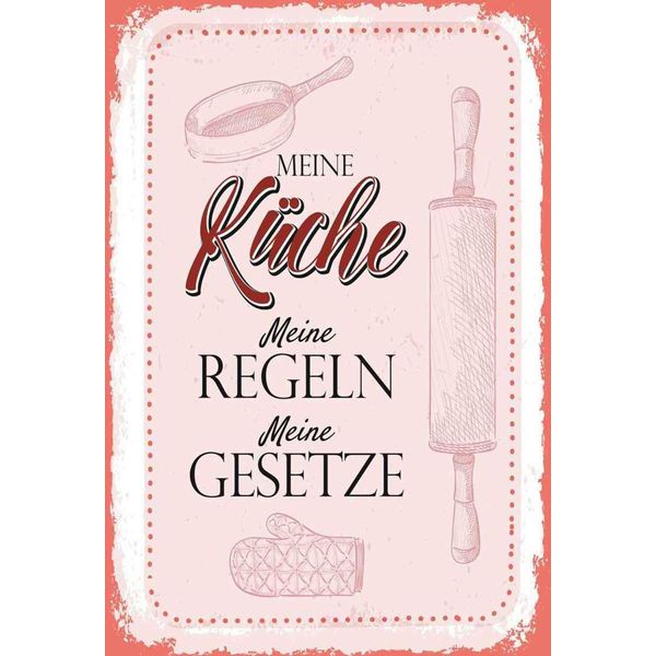Vianmo Insegna In Legno 30X20 Cm Meine KüChe Meine Regeln-image