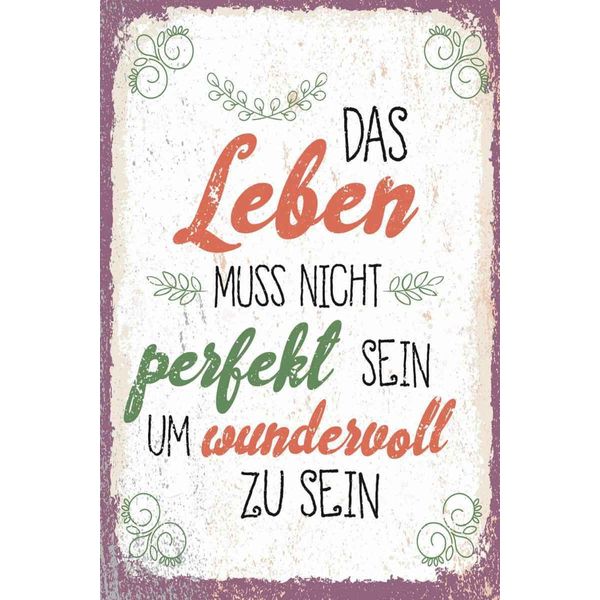 Vianmo Insegna In Legno 30X20 Cm Leben Muss Nicht Perfekt Sein Um-image