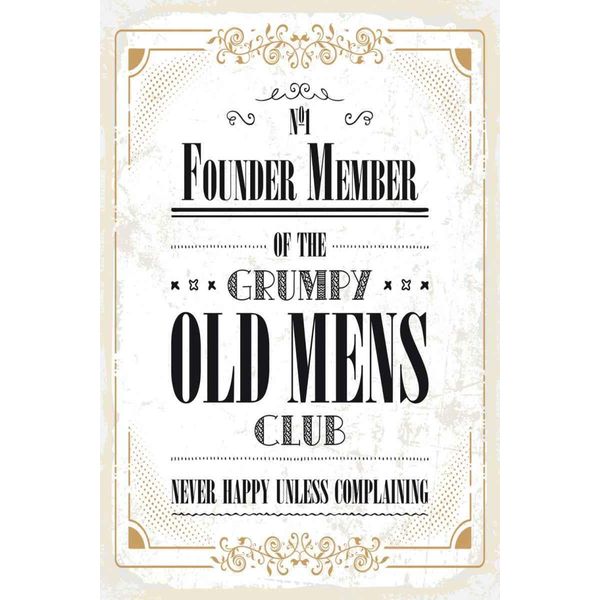Vianmo Insegna In Legno 30X20 Cm MäNner Old Mens Club Never Happy-image