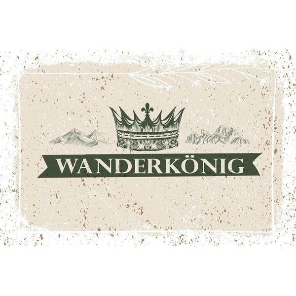 Vianmo Insegna In Legno 20X30 Cm WanderköNig Krone Berge-image