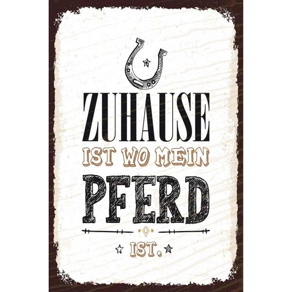 Vianmo Insegna In Legno 30X20 Cm Zuhause Ist Wo Mein Pferd Ist-image