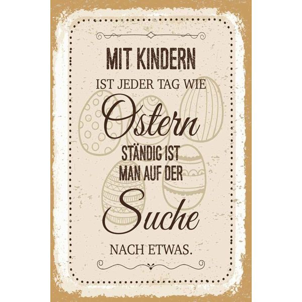 Vianmo Insegna In Legno 30X20 Cm Mit Kindern Jeder Tag Wie Ostern-image