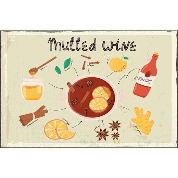 Vianmo Insegna In Legno 20X30 Cm Mulled Wine Anise Honey Apple-image
