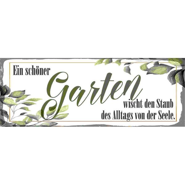 Vianmo Insegna In Legno 10X27 Cm Ein SchöNer Garten Wischt Den Staub-image