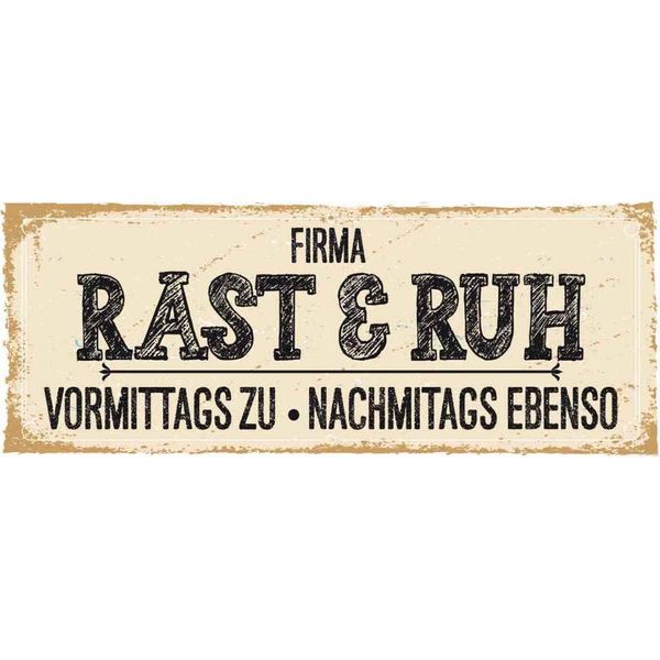 Vianmo Insegna In Legno 10X27 Cm Firma Rast & Rzh Vormittags Zu-image