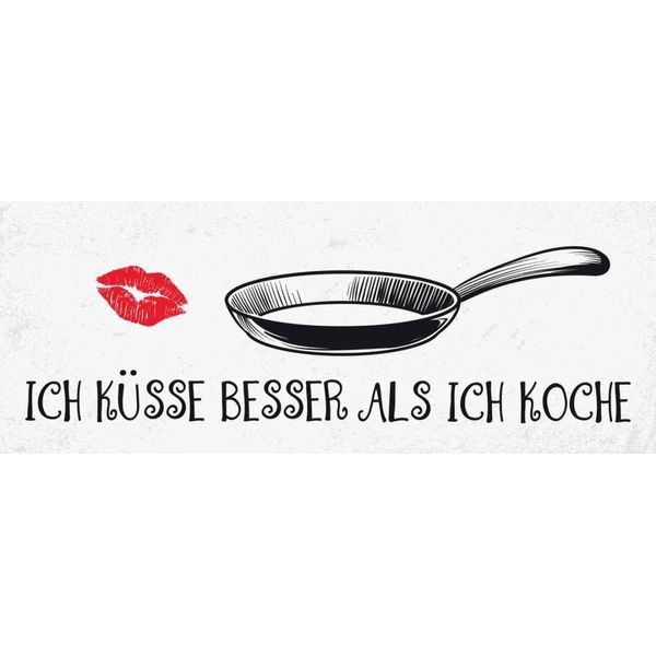 Vianmo Insegna In Legno 10X27 Cm Ich KüSse Besser Als Ich Koche-image