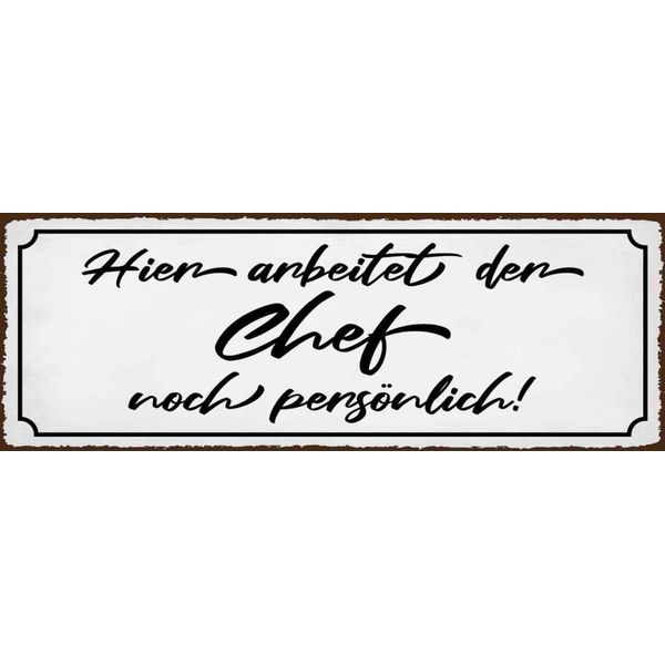 Vianmo Insegna In Legno 10X27 Cm Hier Arbeitet Der Chef Noch-image