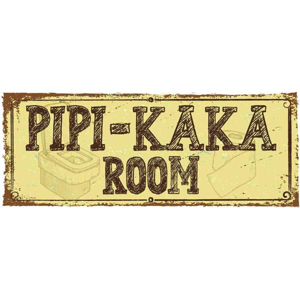 Vianmo Insegna In Legno 10X27 Cm Pipi-Kaka Room-image