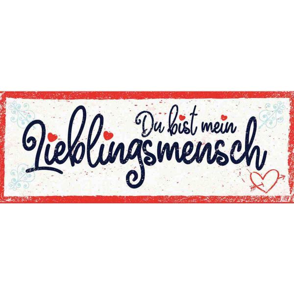 Vianmo Insegna In Legno 10X27 Cm Du Bist Mein Lieblingsmensch-image
