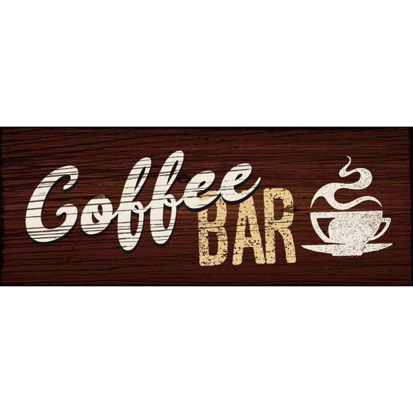 Vianmo Insegna In Legno 10X27 Cm Coffee Bar-image