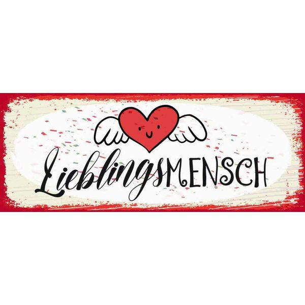 Vianmo Insegna In Legno 10X27 Cm Lieblingsmensch Herz Engel-image