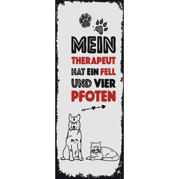 Vianmo Insegna In Legno 27X10 Cm Tiere Mein Therapeut 4 Pfoten-image