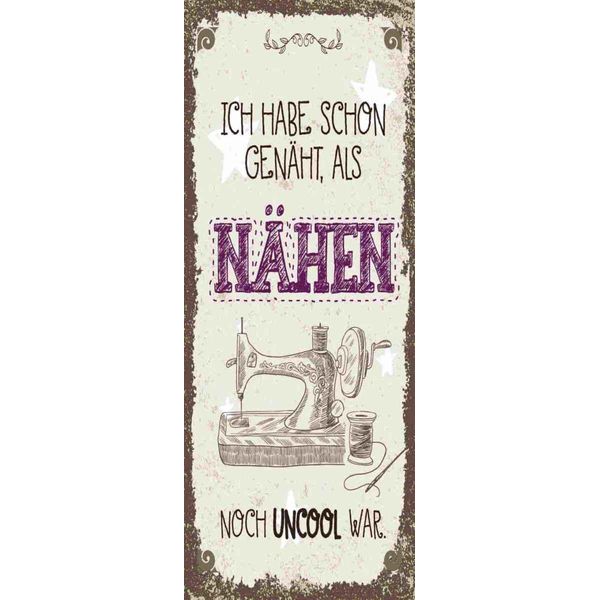 Vianmo Insegna In Legno 27X10 Cm NÄHen Ich Habe Schon GenäHt-image